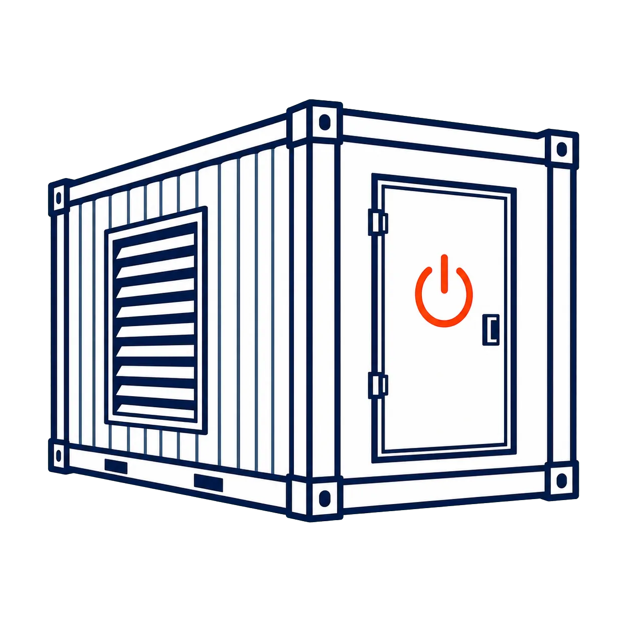 Containerized diesel generator enclosure
