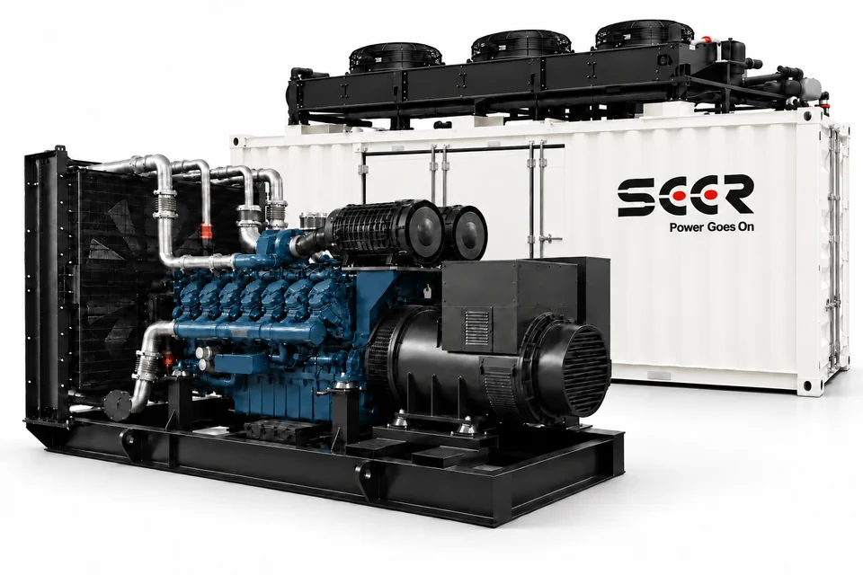 1,875+ kVA open-frame diesel generator and SEER containerized generator
