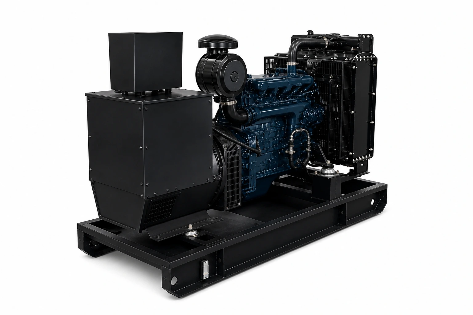 30–125 kVA open diesel generator set from the alternator and control end