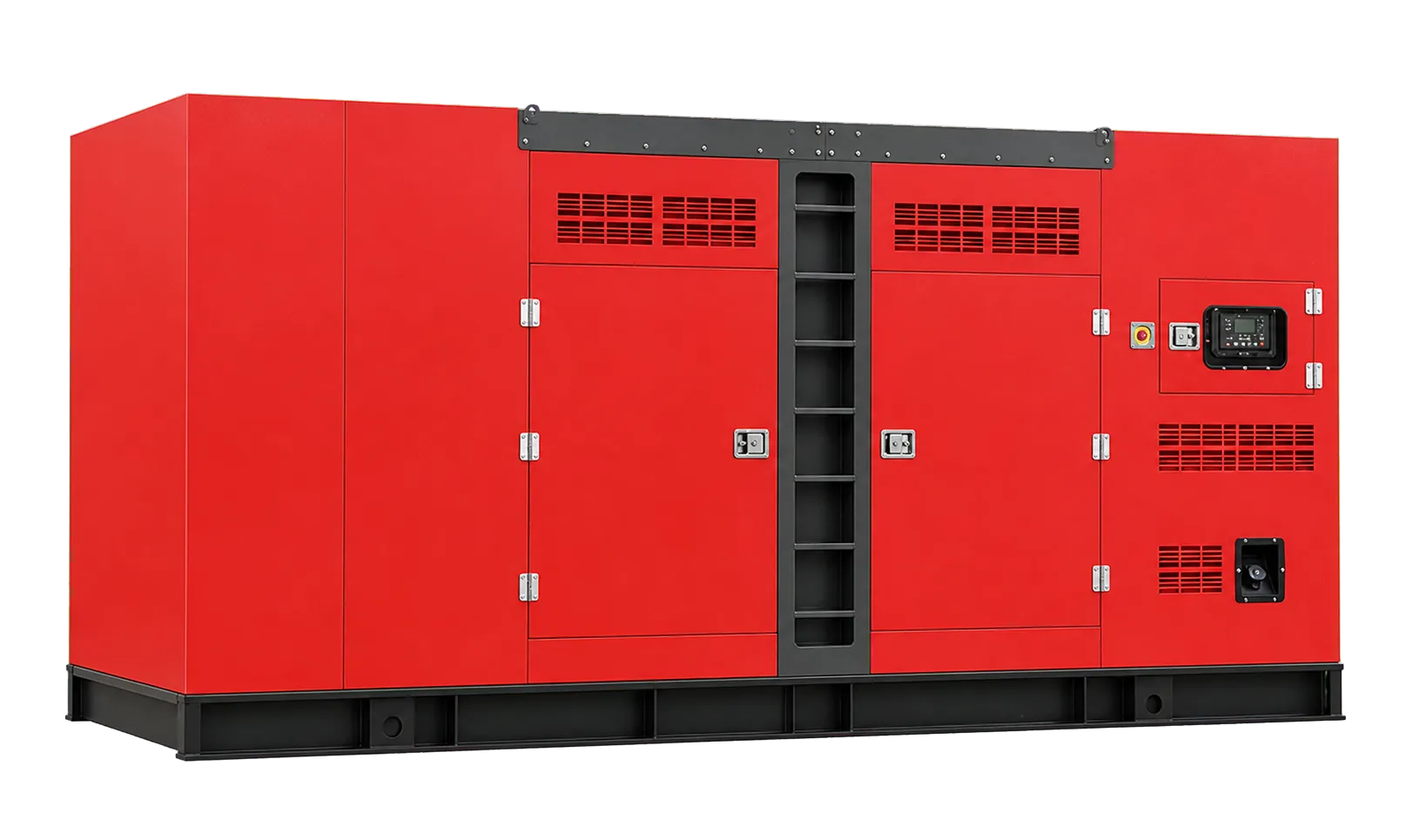 Sound-attenuated generator-set enclosure with service doors